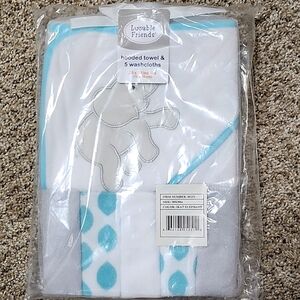 Luvable Friends Hooded Towel and 5 Washcloths - Elephant